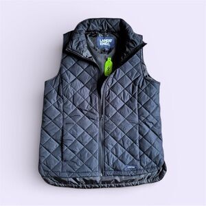 Lands' End Charcoal Quilted Vest